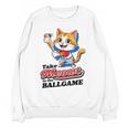 Take Meowt To The Ball Game Tee Slugger Cat Baseball Unisex Sweatshirt