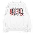 Retro Checkered Tired But Caffeinated Baseball Mom Leopard Unisex Sweatshirt