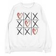 Tic Tac Toe Love Hearts Romantic Valentine Raglan Baseball Tee Unisex Sweatshirt