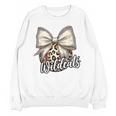 Wildcats Baseball Leopard Print Coquette Bow Mascot Game Day Unisex Sweatshirt