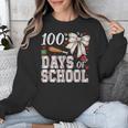 100 Days Of School Baseball 100th Day Of School Coquette Bow Unisex Sweatshirt