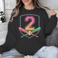 2nd Birthday Baseball Bat Ice-Cream Drip 2yrs Old Boys Kids Unisex Sweatshirt
