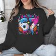 7th Birthday I Was 6 Now I'm 7 Baseball Ice Cream Drip Unisex Sweatshirt
