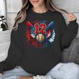 Baseball 12 Year Old Splash Drip 12th Birthday Boy Number 12 Unisex Sweatshirt Baseball 12 Year Old Splash Drip 12th Birthday Boy Number 12 Unisex Sweatshirt