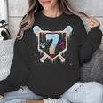 Baseball 7 Year Old Ice Cream Drip 7th Birthday Boy Number 7 Unisex Sweatshirt