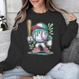 Baseball Character Cartoon Batter Drip Style Women Men Unisex Sweatshirt Baseball Character Cartoon Batter Drip Style Women Men Unisex Sweatshirt