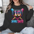 Baseball Drip 10th Birthday Boy Double Digits Ice Cream Drip Unisex Sweatshirt