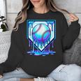 Baseball Drip Ice Cream Blue Glow Melt Ball Graphic Unisex Sweatshirt
