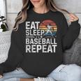 Baseball Fan Vintage Retro Eat Sleep Baseball Repeat Unisex Sweatshirt Baseball Fan Vintage Retro Eat Sleep Baseball Repeat Unisex Sweatshirt