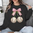 Baseball Girls Women Coquette Pink Bow Baseball Unisex Sweatshirt