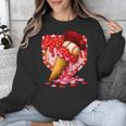 Baseball Heart Valentine Baseball Ice Cream Drip Boys Girls Unisex Sweatshirt Baseball Heart Valentine Baseball Ice Cream Drip Boys Girls Unisex Sweatshirt
