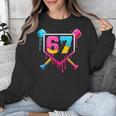 Baseball Ice Cream Drip 67 Meme Six Seven 67th Birthday Unisex Sweatshirt