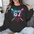 Baseball Ice Cream Drip Number 67 Player 67th Birthday 67 Unisex Sweatshirt Baseball Ice Cream Drip Number 67 Player 67th Birthday 67 Unisex Sweatshirt