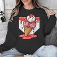 Baseball Ice Cream Drip Baseball Strawberry For Youth Red Unisex Sweatshirt Baseball Ice Cream Drip Baseball Strawberry For Youth Red Unisex Sweatshirt