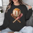 Baseball Ice Cream Drip Style Melting Ice Cream Youth Teen Unisex Sweatshirt