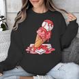 Baseball Ice Cream Drip Youth Strawberry Baseball Red Unisex Sweatshirt