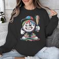 Baseball Mascot Attitude Graffiti Splash Bat Cap Unisex Sweatshirt Baseball Mascot Attitude Graffiti Splash Bat Cap Unisex Sweatshirt