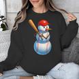 Baseball Snowman Merry Christmas Xmas Pajamas Men Women Kids Unisex Sweatshirt