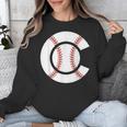 Baseball Sport Player Graphic Monogram Initial Letter C Unisex Sweatshirt Baseball Sport Player Graphic Monogram Initial Letter C Unisex Sweatshirt