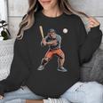 Bigfoot Playing Baseball Boys Kids Men Baseball Player Unisex Sweatshirt
