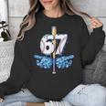 Blue Camo Baseball 67 Six Seven Camo Ice Cream Drip Boy Teen Unisex Sweatshirt