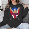 Boricua Puerto Rico Baseball Coqui Frog Pava Hat Fan Unisex Sweatshirt