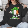 Boys St Patricks Day Kids Baseball Player Ice Cream Drip Unisex Sweatshirt Boys St Patricks Day Kids Baseball Player Ice Cream Drip Unisex Sweatshirt