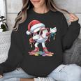 Christmas Baseball Ice Cream Dripping Santa Baseball Drip Unisex Sweatshirt