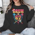 Christmas Gingerbread Bruh 67 Baseball Ice Cream Drip Kids Unisex Sweatshirt