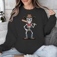 Cowboy Skeleton Baseball Halloween Graphic Unisex Sweatshirt