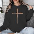 Cross Baseball Bats Christian Faith Sports Coach Pitcher Unisex Sweatshirt Cross Baseball Bats Christian Faith Sports Coach Pitcher Unisex Sweatshirt