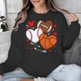 Cute Heart Baseball Basketball Football Valentine Boy Men Unisex Sweatshirt