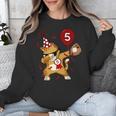 Dabbing Cool Cat Baseball 5th Birthday Unisex Sweatshirt