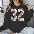 Distressed Baseball Number 32 Jersey Uniform Player Fan Unisex Sweatshirt Distressed Baseball Number 32 Jersey Uniform Player Fan Unisex Sweatshirt