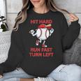 Hit Hard Run Fast Turn Left Baseball Player Unisex Sweatshirt Hit Hard Run Fast Turn Left Baseball Player Unisex Sweatshirt