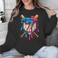 HUGvyn 7th Birthday Baseball Ice Cream Drip Number 7 Kid Boy Unisex Sweatshirt