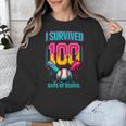 HUGvyn I Survived 100 Days Baseball Teacher Ice Cream Drip Unisex Sweatshirt HUGvyn I Survived 100 Days Baseball Teacher Ice Cream Drip Unisex Sweatshirt