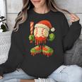 Ice Cream Drip Baseball Christmas Baseball Drip Candy Cane Unisex Sweatshirt Ice Cream Drip Baseball Christmas Baseball Drip Candy Cane Unisex Sweatshirt