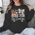 I'm Just Here For The Snacks Baseball Coquette Game Day Girl Unisex Sweatshirt I'm Just Here For The Snacks Baseball Coquette Game Day Girl Unisex Sweatshirt