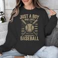 Just a Boy Who Loves Baseball Unisex Sweatshirt Just a Boy Who Loves Baseball Unisex Sweatshirt