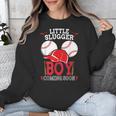 Little Slugger Boy Coming Soon Baby Announcement Baseball Unisex Sweatshirt