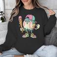 Melted Ice-Cream Baseball Mascot Pastel Pop Unisex Sweatshirt