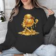 Melting Baseball Mascot Slugger Bat Cap Cartoon Unisex Sweatshirt