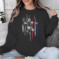 Patriotic Baseball Catcher American Flag Sports Tee Unisex Sweatshirt