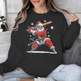 Santa Playing Baseball Christmas Candy Cane Fun Xmas Holiday Unisex Sweatshirt