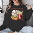 Smiling Baseball Popcorn And Hot-Dog Cartoon Apparel Unisex Sweatshirt Smiling Baseball Popcorn And Hot-Dog Cartoon Apparel Unisex Sweatshirt