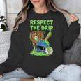 Spooky Zombie Respect The Drip Baseball Halloween Unisex Sweatshirt