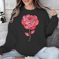 Sporty Rose Graphic With Baseball And Rugby Ball Petals Unisex Sweatshirt