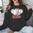 St Louis Leopard Heart Baseball Batter Boys Fan Unisex Sweatshirt