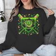 St Patricks Day Baseball Ice Cream Shamrock Baseball Player Unisex Sweatshirt